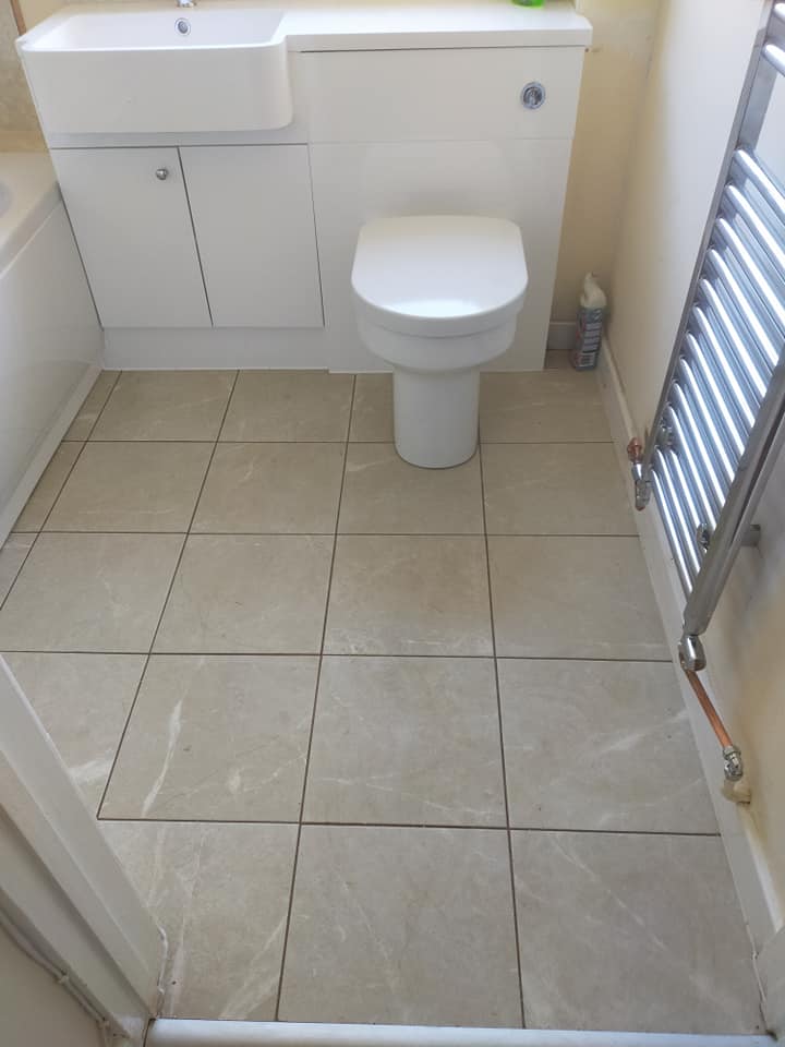 Cloakroom with combined vanity and WC unit